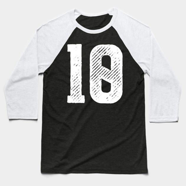 Rough Number 10 Baseball T-Shirt by colorsplash